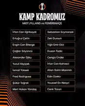 Fenerbahçe'nin Midtjylland Kadrosu Açıklandı!